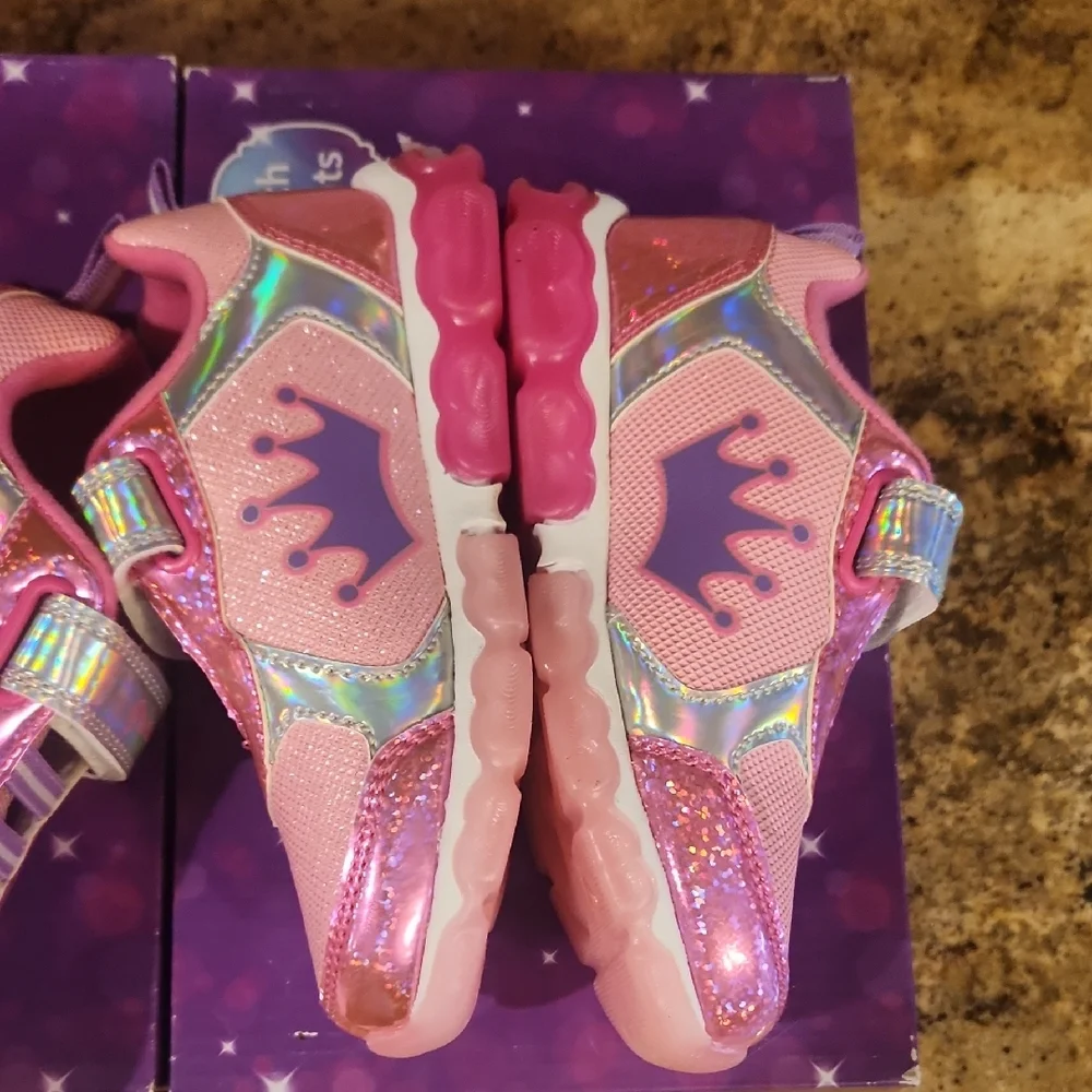 DISNEY PRINCESS LIGHT-UP Sneakers.  NEW In Box! Tiana Arial Cinderella & Jasmine
